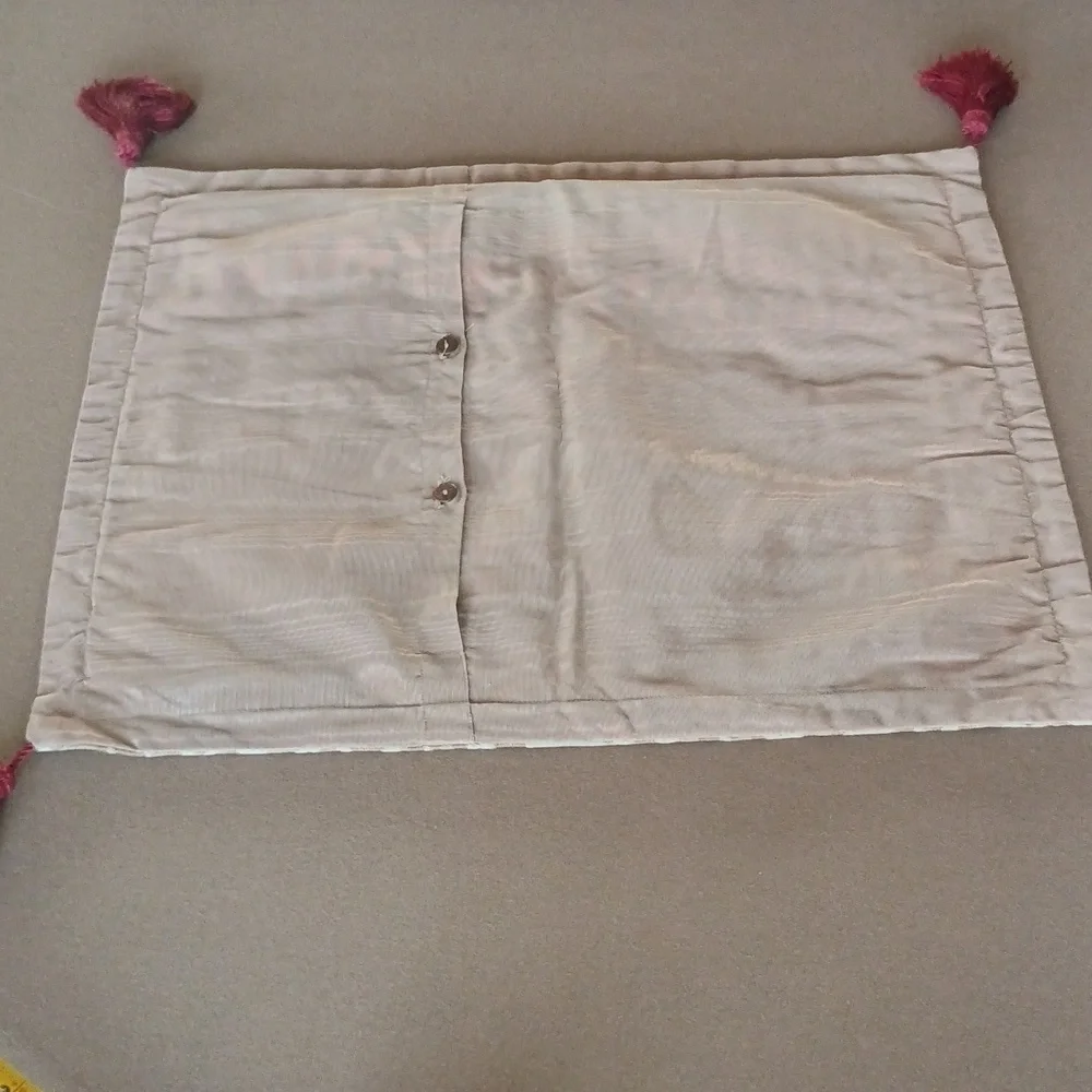 PILLOW SHAMS SET OF TWO WITH MONKEYS AND TASSELS BURGUNDY TAN LEOPARD PRINT